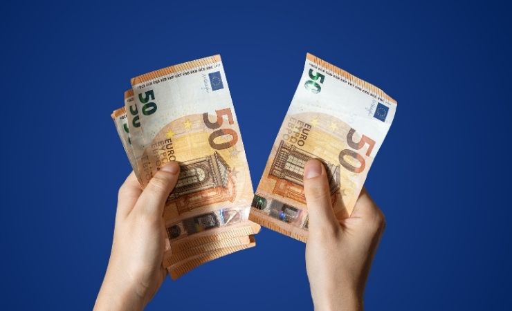 Donna conta euro banconote