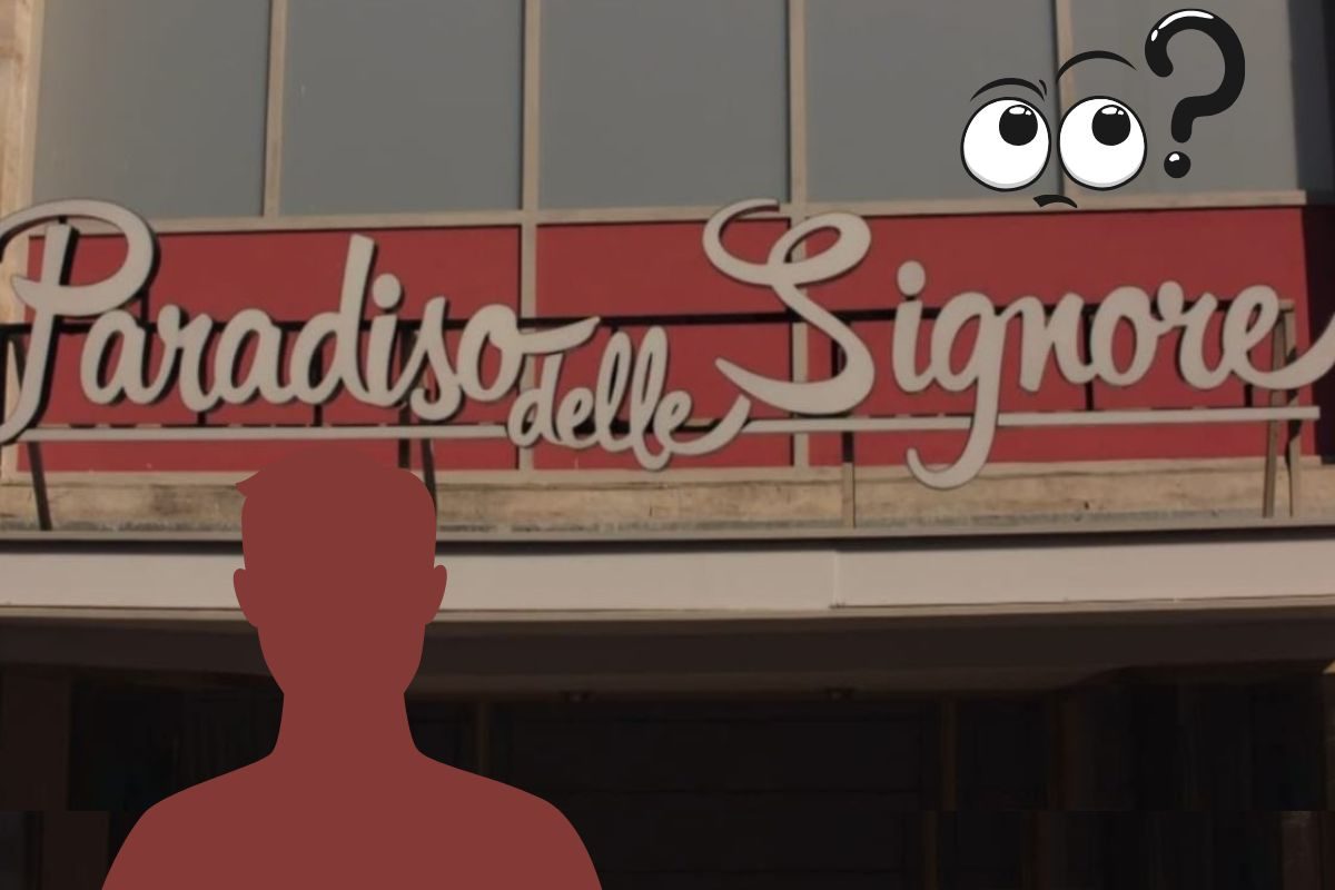 Logo paradiso delle signore sagoma uomo e punto interrogativo