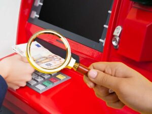 Bancomat prelievo denaro lente ingrandimento