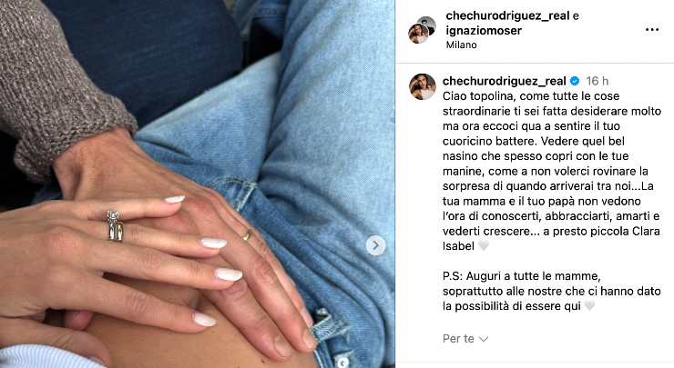 annuncio gravidanza cecilia su instagram