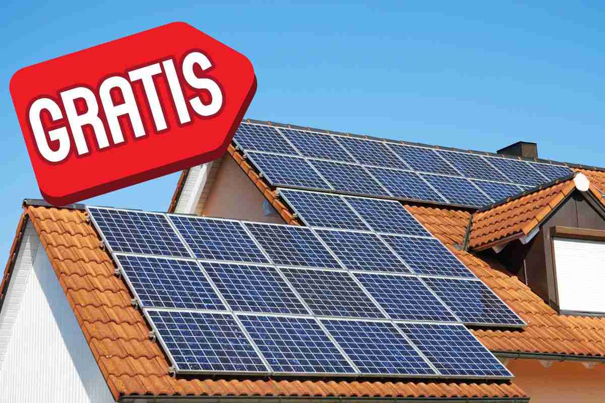 Impianto fotovoltaico e scritta gratis