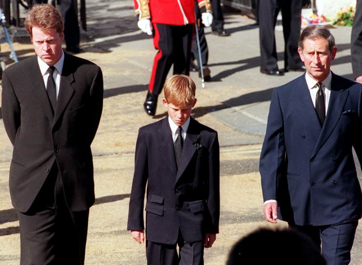 Il principino Harry ai funerali di sua madre, Lady Diana 