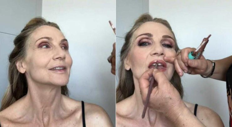 lorella cuccarini in sala trucco senza filtri