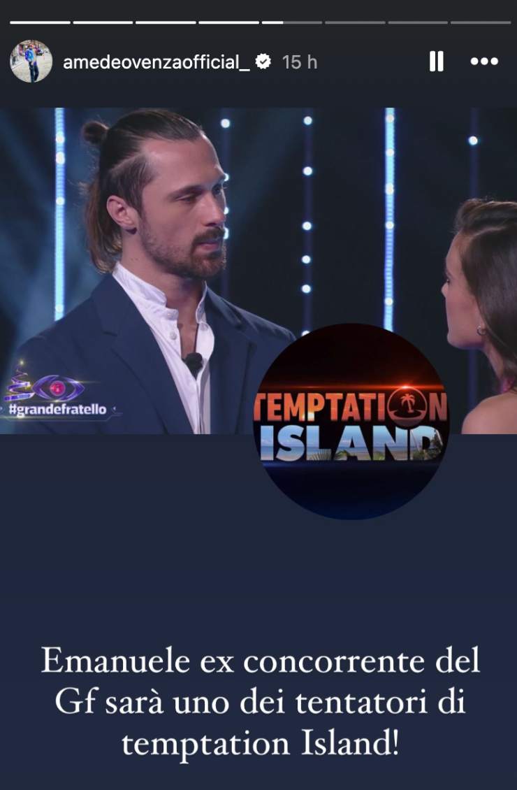 ig story di amedeo venza